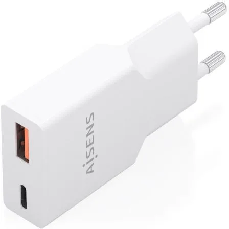 Cargador de Pared GaN Aisens A110-1000/ 1xUSB Tipo-C/ 1xUSB/ 25W/ Blanco - Imagen 2