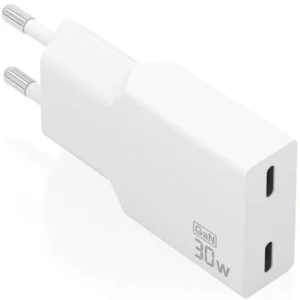Cargador de Pared GaN Aisens A110-1003/ 2xUSB Tipo-C/ 30W/ Blanco