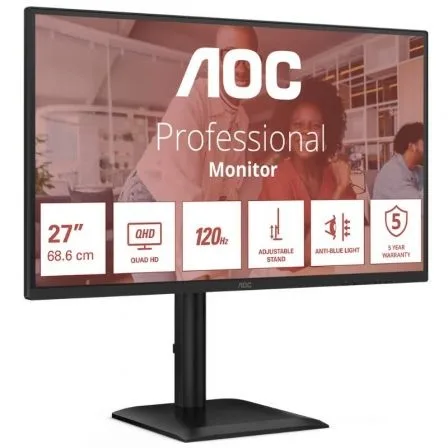 Monitor Profesional AOC Q27E4CV 27"/ QHD/ Multimedia/ Regulable en altura/ Negro - Imagen 2