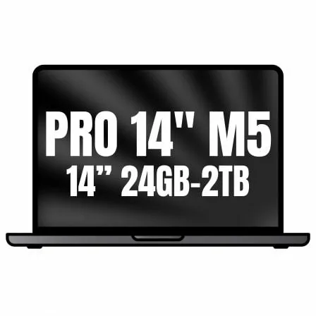 Apple Macbook Pro 14"/ M5 Pro 15-Core CPU/ 24GB/ 2TB SSD/ 16-Core GPU/ Negro Espacial