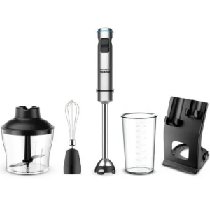 Batidora de mano Grunkel BM-1500SET/ 1500W/ Capacidad 0.8L/ Incluye Vaso, Picadora, Varilla y Soporte