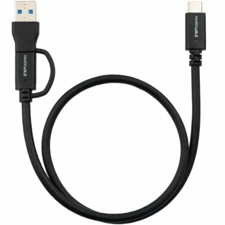 Cable USB 3.2 Tipo-C Nanocable 10.01.4803/ USB Tipo-C Macho/ USB Macho - USB Tipo-C Macho/ Hasta 60W/ 10Gbps/ 3m/ Negro - Imagen 2