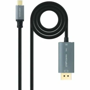 Cable Conversor Nanocable 10.15.5022/ USB Tipo-C Macho - Displayport Macho/ 2m/ Negro