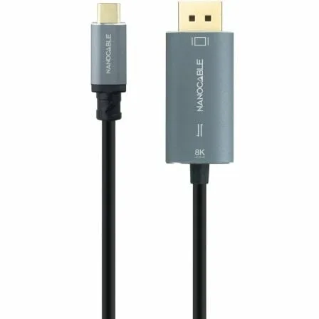 Cable Conversor Nanocable 10.15.5022/ USB Tipo-C Macho - Displayport Macho/ 2m/ Negro - Imagen 2