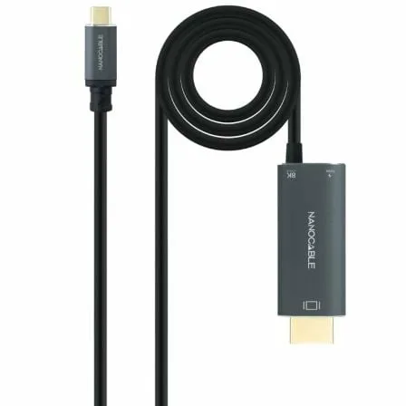 Cable Conversor Nanocable 10.15.5182/ USB Tipo-C Macho - HDMI 8K Macho/ USB Tipo-C Hembra/ Hasta 100W/ 1.8m/ Negro - Imagen 2