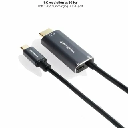Cable Conversor Nanocable 10.15.5182/ USB Tipo-C Macho - HDMI 8K Macho/ USB Tipo-C Hembra/ Hasta 100W/ 1.8m/ Negro - Imagen 3