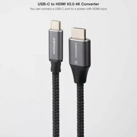 Cable Conversor Nanocable 10.15.5262/ USB Tipo-C Macho - HDMI Macho/ 1.8m/ Negro - Imagen 3