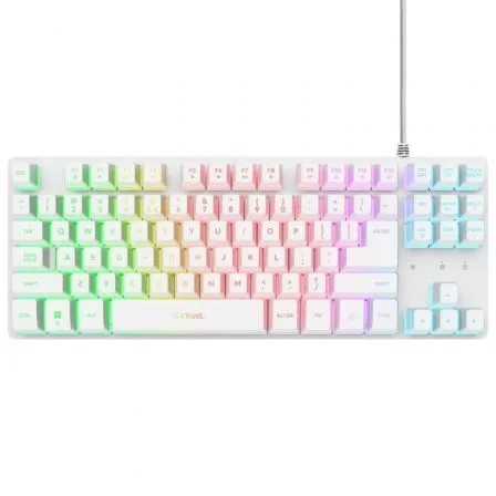 Teclado Gaming Trust Gaming GXT 833 Thado TKL 25896/ Blanco - Imagen 2