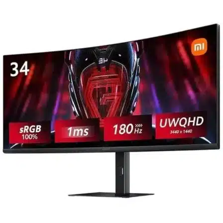 Monitor Gaming Curvo Xiaomi Curved Gaming Monitor G34WQi 34"/ WQHD/ 1ms/ 180Hz/ Negro