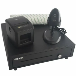 Pack Approx appPOSPACK4180LAN Cajón Portamonedas/ Impresora Térmica/ Lector de Códigos y Rollos Térmicos