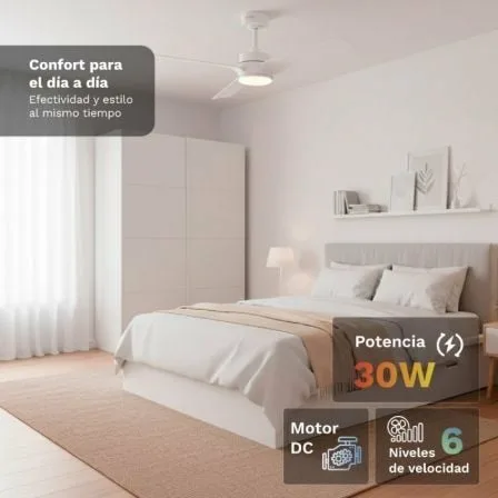 Ventilador de Techo Grunkel SKYEASY52/ 30W/ 3 Aspas 132cm/ 6 Velocidades - Imagen 2