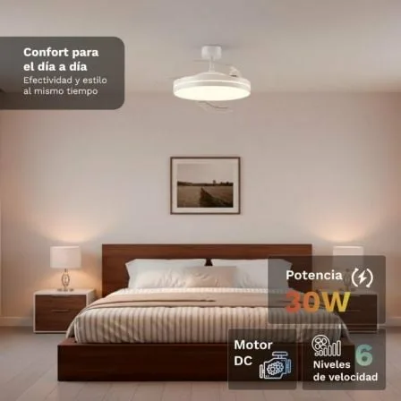 Ventilador de Techo Grunkel SKYWHITE42/ 30W/ 3 Aspas 106cm/ 6 Velocidades - Imagen 3