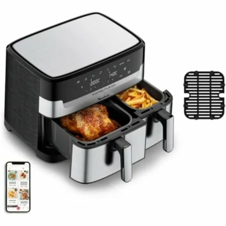 Freidora por Aire Airfryer / Sin Aceite Moulinex Dual Easy Fry & Grill/ 2450W/ Capacidad 8.3L - Imagen 3