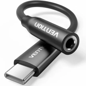 Adaptador Audio Vention BIIBA/ Jack 3.5 Hembra - USB Tipo-C Macho/ 10cm/ Negro