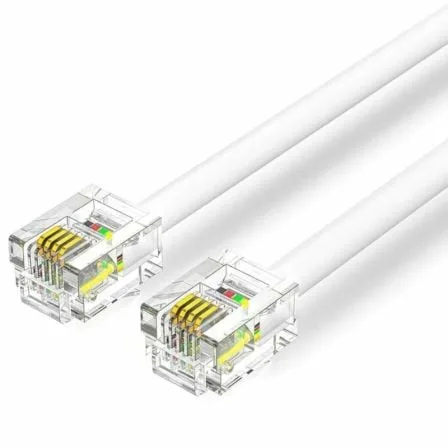 Cable de Teléfono RJ11 6P4C Vention IQBWJ/ 5m/ Blanco