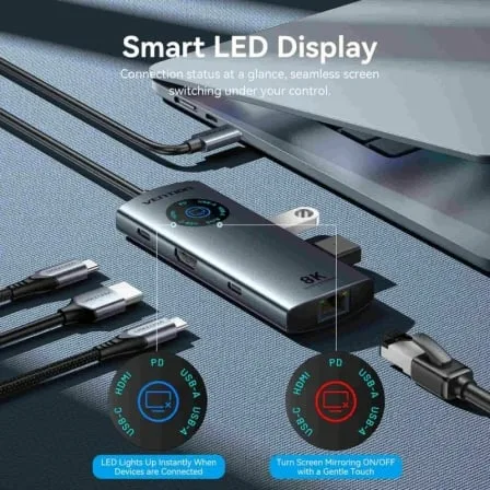Docking USB Tipo-C Vention TQZHB/ RJ45/ 2xUSB/ 1xUSB Tipo-C/ 1xHDMI/ 1xUSB Tipo-C PD/ Gris - Imagen 3