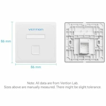 Placa de Pared Keystock Vention IFDW0/ 1 Puertos RJ45 - Imagen 2