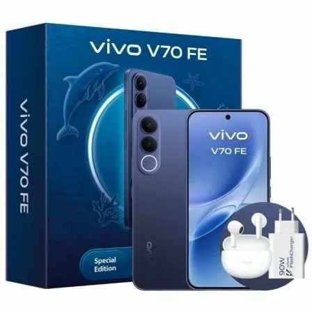 Smartphone Vivo V70 FE 8GB/ 256GB/ 6.83"/ 5G/ Azul/ Incluye Cargador + Auriculares