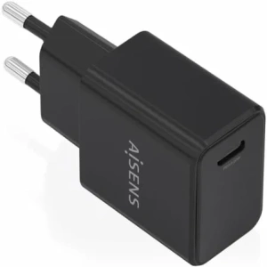 Cargador de Pared GaN Aisens A110-1024/ 1xUSB Tipo-C/ 20W/ Negro