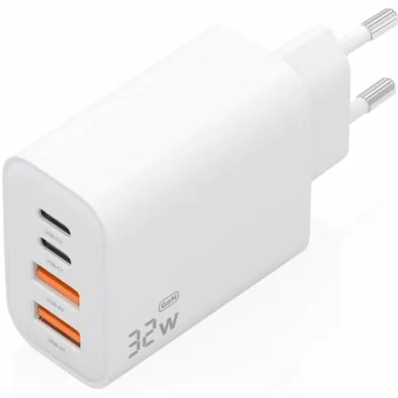 Cargador de Pared GaN Aisens A110-1027/ 2xUSB Tipo-C/ 2xUSB/ 32W/ Blanco - Imagen 2