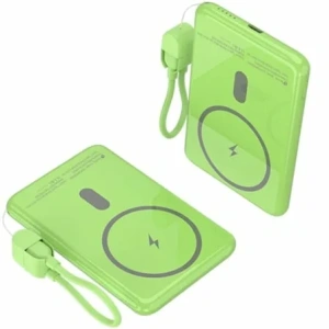 Powerbank 5000mAh Leotec LEPOWW20W5G/ 20W/ Wireless/ Verde/ Incluye Cable USB Tipo-C