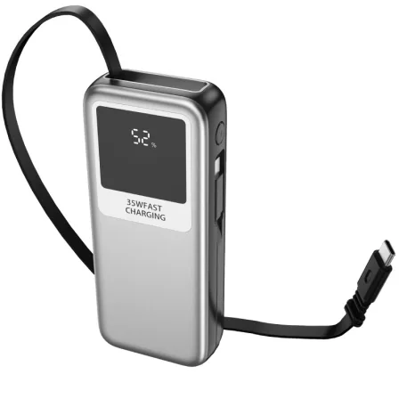 Powerbank 10000mAh Leotec LEPOW35W10S/ 35W/ Plata y Gris/ Incluye Cable USB Tipo-C y Lightning - Imagen 3