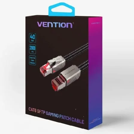 Cable de Red RJ45 SFTP Vention IKMHG Cat.8/ Gaming/ 50cm/ Gris - Imagen 2