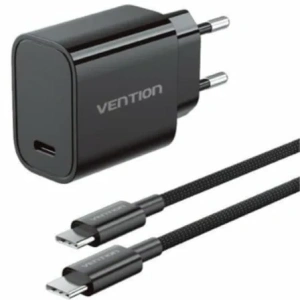 Cargador de Pared GaN Vention G18B0-EU/ 1xUSB Tipo-C + Cable USB Tipo-C/ 30W