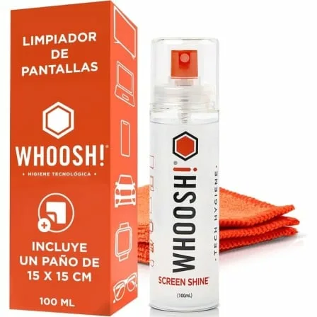 Kit Limpiador de Pantallas Whoosh Kit GO XL WSH003/ Spray 100ml + Paño Microfibra - Imagen 2