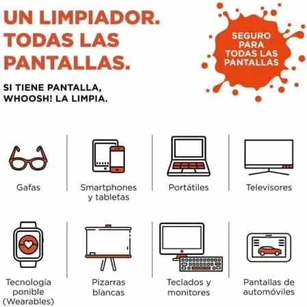 Kit Limpiador de Pantallas Whoosh Kit GO XL WSH003/ Spray 100ml + Paño Microfibra - Imagen 3
