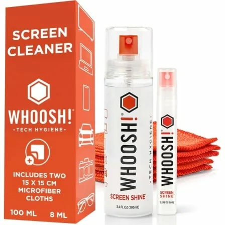 Kit Limpiador de Pantallas Whoosh Kit DUO WSH004/ Spray 100ml + Spray 8ml + 2 Paños Microfibra - Imagen 2