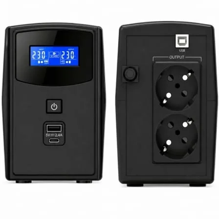 SAI Línea Interactiva Phasak SIRIUS 800 VA Interactive/ 800VA-480W/ 2 Salidas/ Formato Torre - Imagen 2