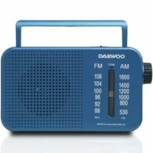 Radio Portátil Daewoo DW1120/ con Cable/ a Pilas/ Azul