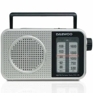 Radio Portátil Daewoo DW1125/ a Pilas/ Gris Metalizado