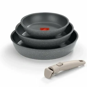 Pack 3 Sartenes + Mango extraíble Monix One Click Pietra M831303/ Ø20cm/ Ø24cm/ Ø26cm/ Aluminio forjado/ Apta para Inducción