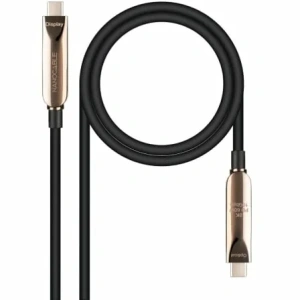 Cable USB 3.2 Tipo-C AOC Nanocable 10.01.4610/ USB Tipo-C Macho - USB Tipo-C Macho/ Hasta 60W/ 10Gbps/ 10m/ Negro