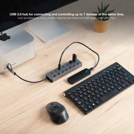 Hub USB + USB Tipo-C Nanocable 10.16.4510/ 4xUSB/ 3xUSB Tipo-C/ 1xUSB Tipo-C PD/ Gris - Imagen 3