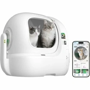 Arenero para Gatos Autolimpiable PetKit PuroBot Max Pro 2/ 76L/Control desde APP/ Blanco