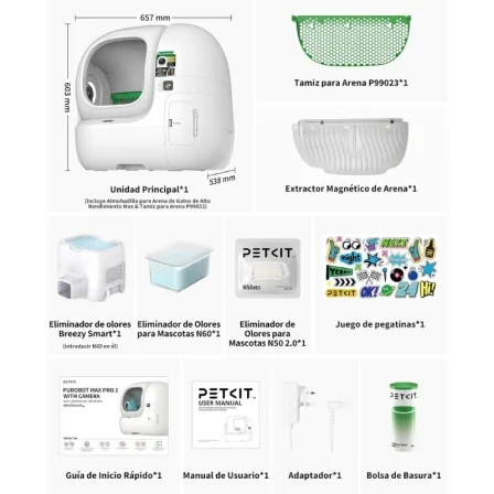 Arenero para Gatos Autolimpiable PetKit PuroBot Max Pro 2/ 76L/Control desde APP/ Blanco - Imagen 3
