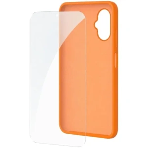 Funda Silicona + Protector de Pantalla de Cristal Templado SPC Wuum One Protection Pack 4354P/ Compatible con SPC Wuum One/ Naranja
